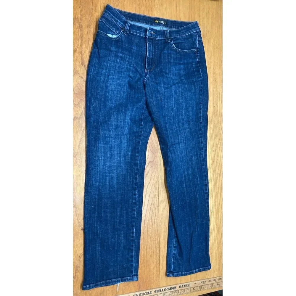 Lee‎ Relaxed Fit Straight Leg Mid Rise Denim Jeans Womens Size 3